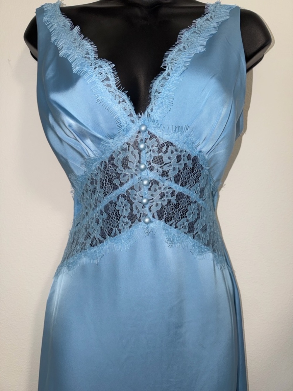 Hello Molly Light Blue Lace-Trim Maxi Dress - Picture 2 of 10
